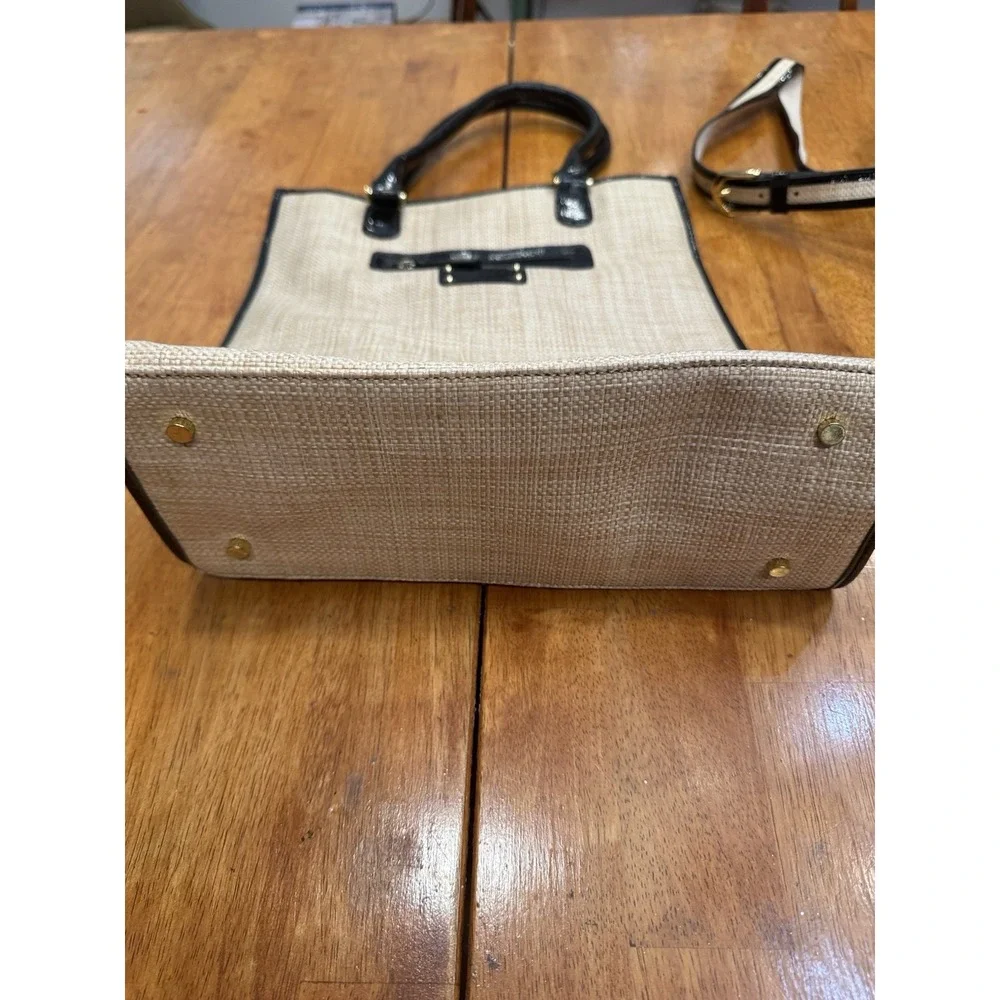 Chicos Summer Tote Purse Natural 15x12x5